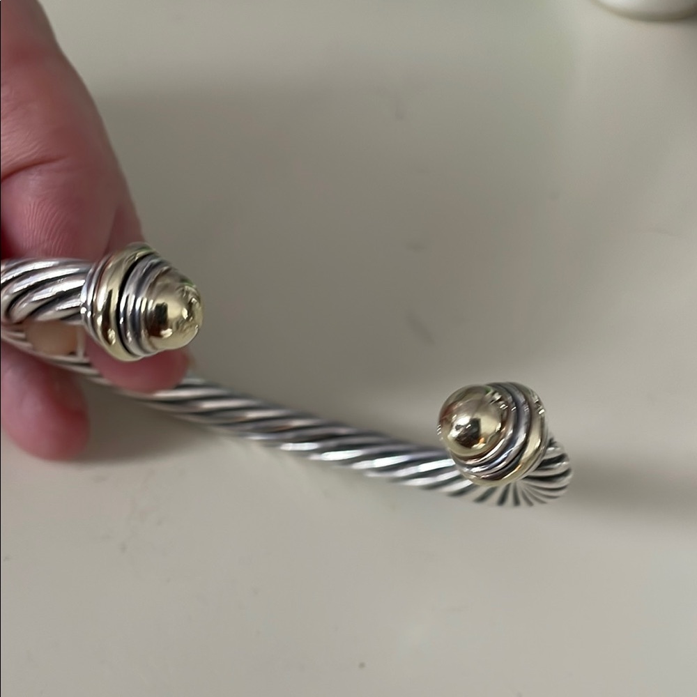 David Yurman Silver and Gold-Tone Twisted Bracelet - Picture 2 of 10